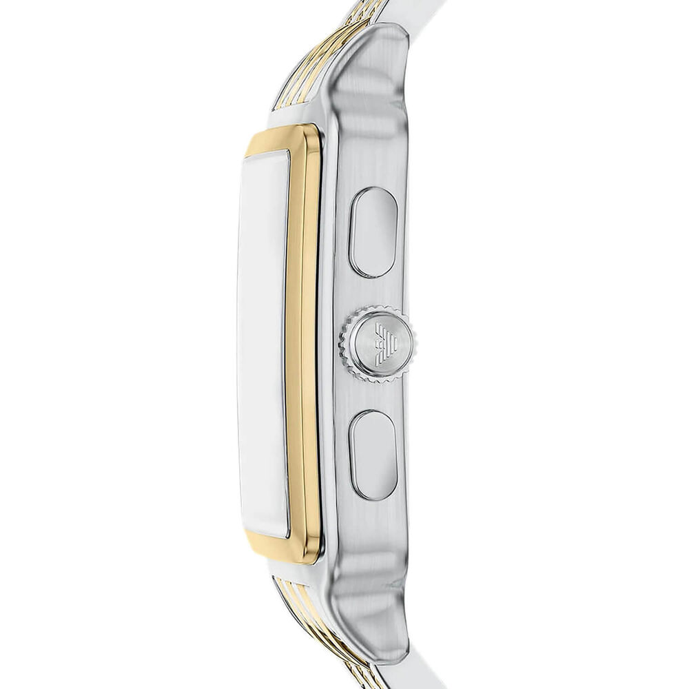 Emporio Armani Diego 38mm Silver Dial Two Tone Stainless Steel Bracelet Watch