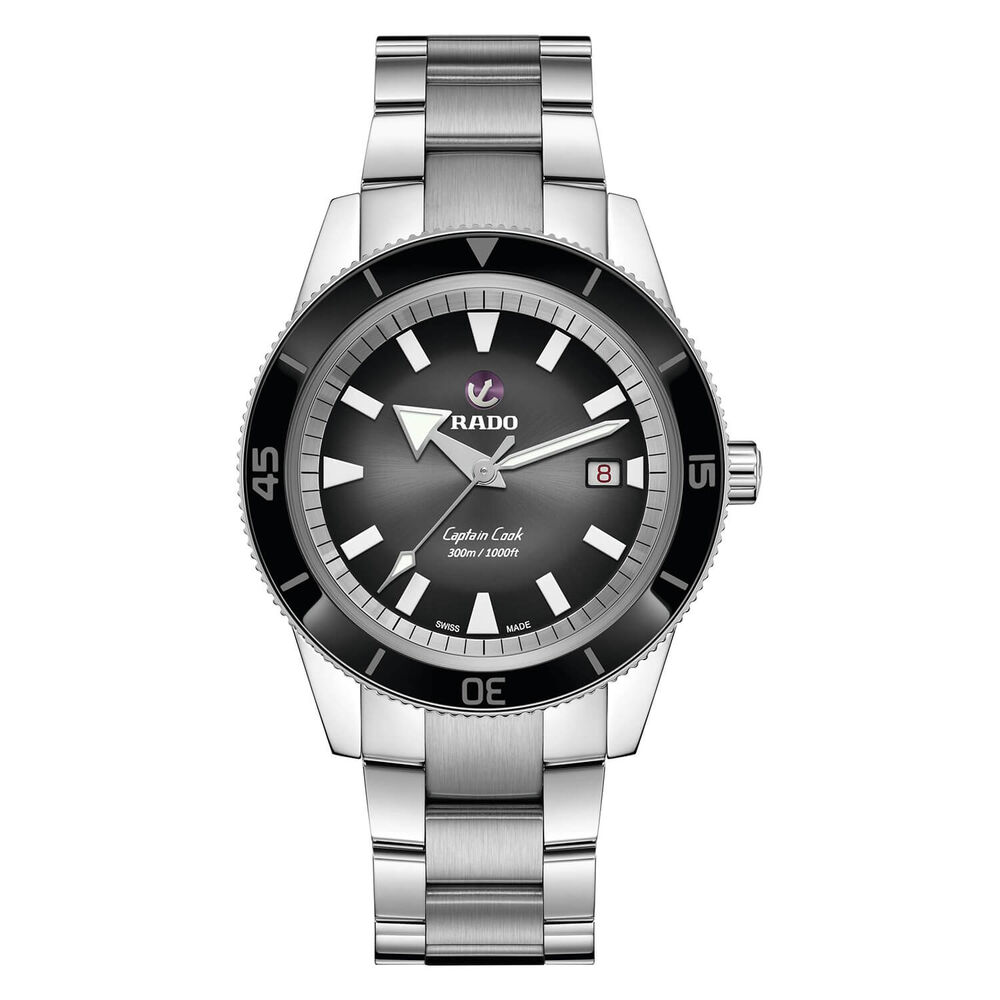 Rado Captain Cook 42mm Black Sunray Black Bezel Steel Case Bracelet image number 0