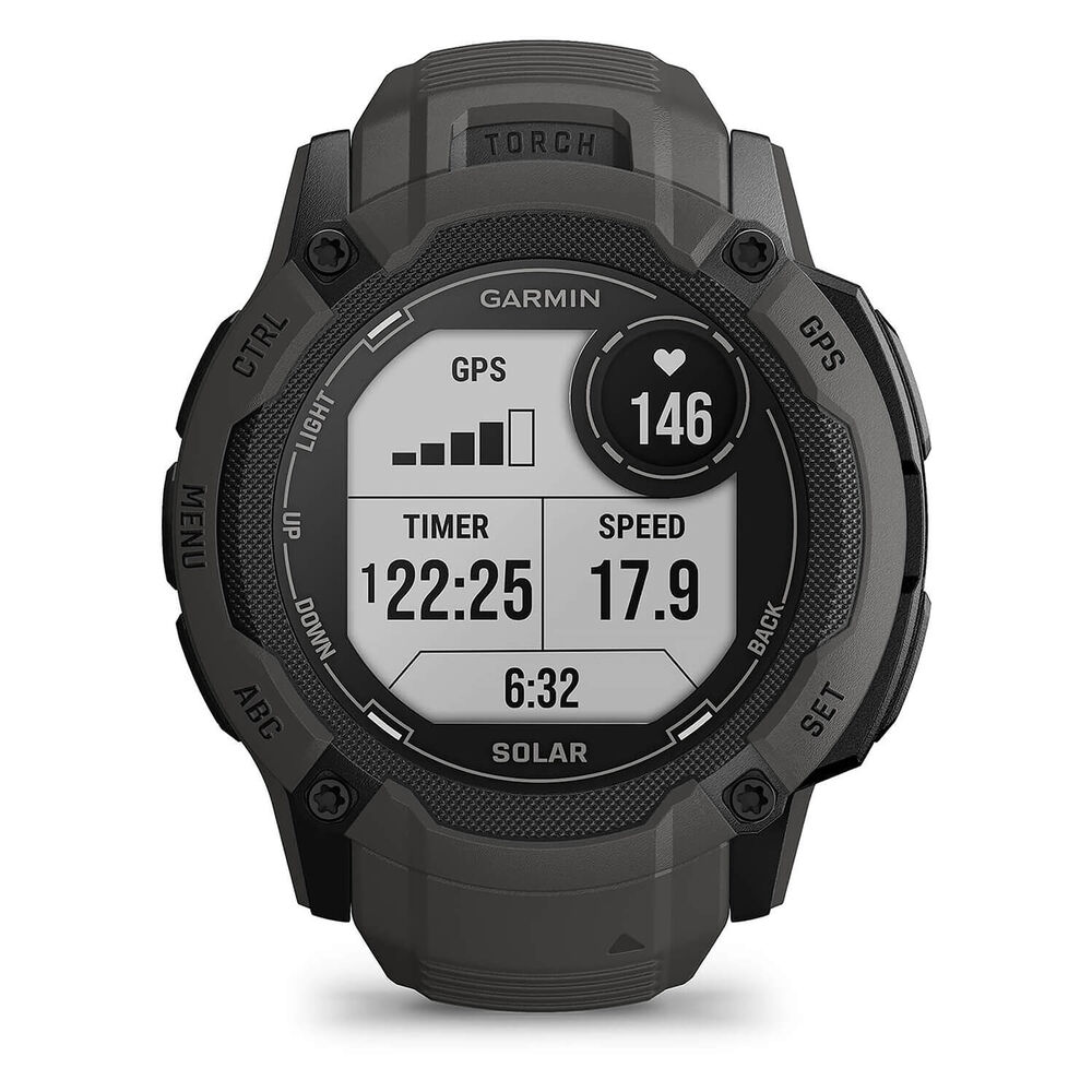 Garmin Instinct 2x Solar Graphite 50mm Black Silicone Strap Watch image number 6