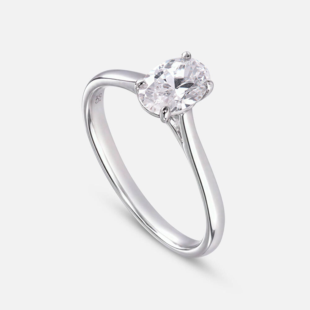 Classic Platinum 0.70ct Oval Diamond Solitaire Ring
