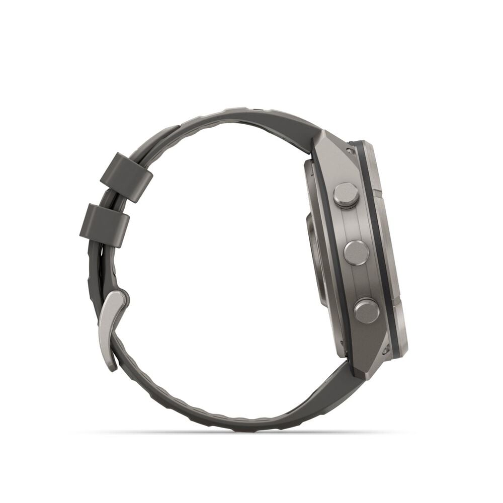 Garmin fenix 9 Pro Solar 51mm Titanium Pebble Grey Silicone Strap Watch