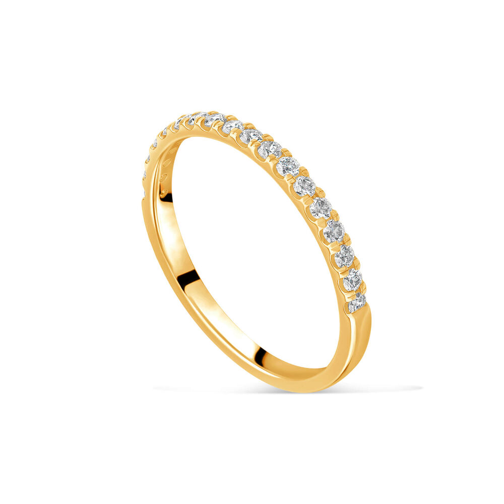 18ct Yellow Gold 1.7mm 0.20ct Diamond Split Claw Wedding Ring