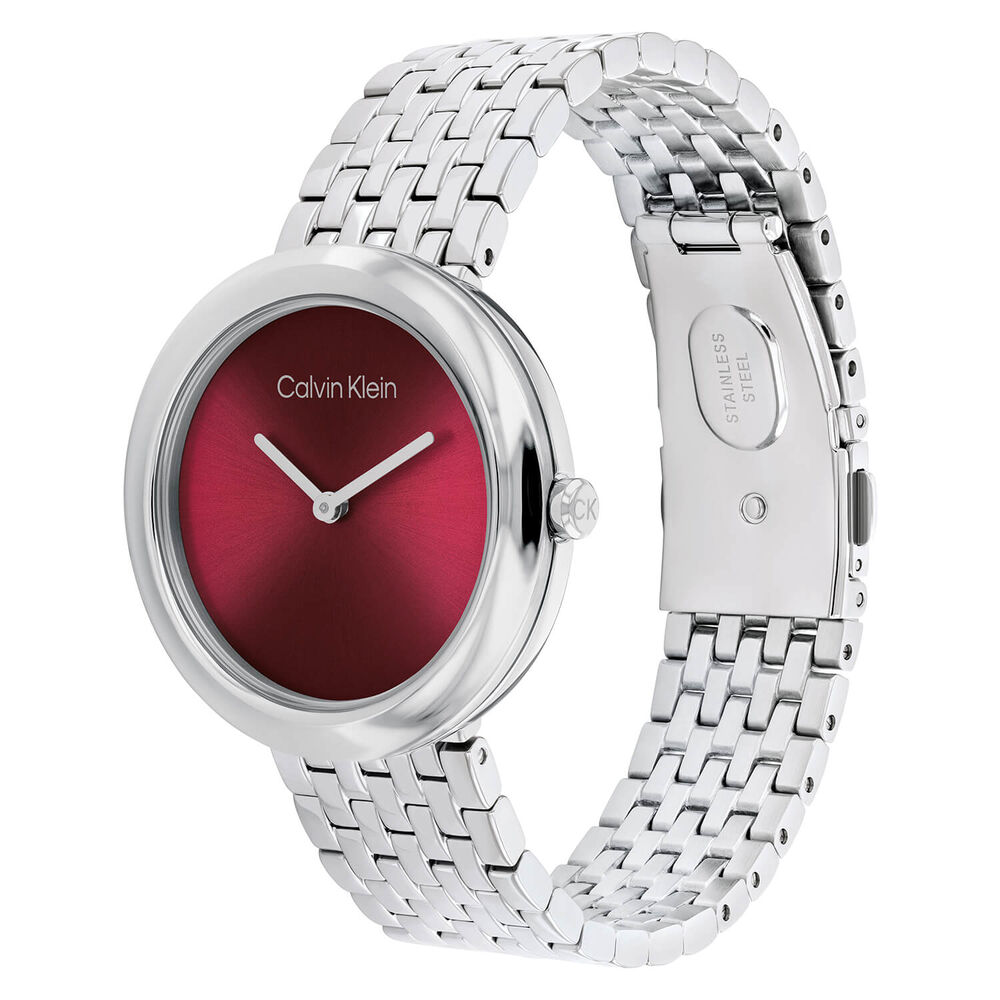 Calvin Klein 34mm Raspberry Dial Stainless Steel Bracelet Watch image number 1