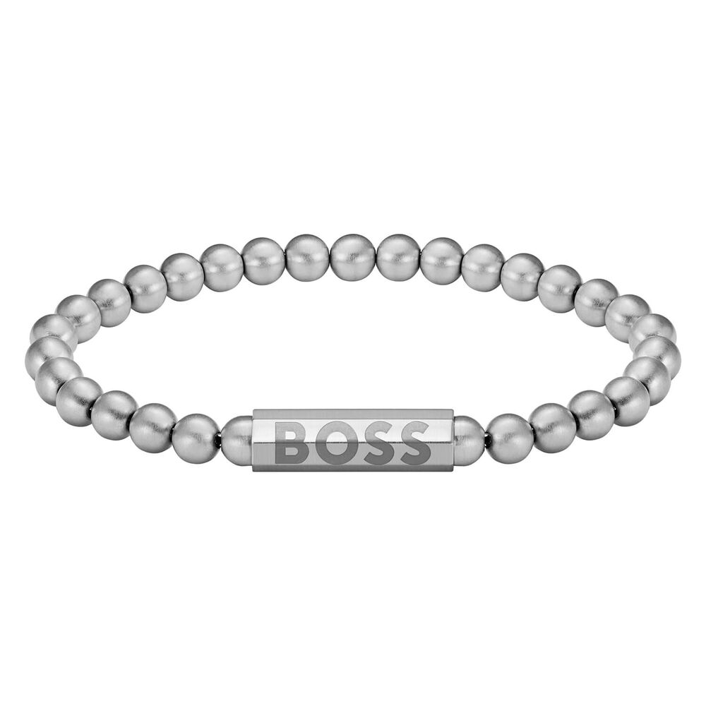 BOSS Stainless Steel Beaded Bracelet image number 0