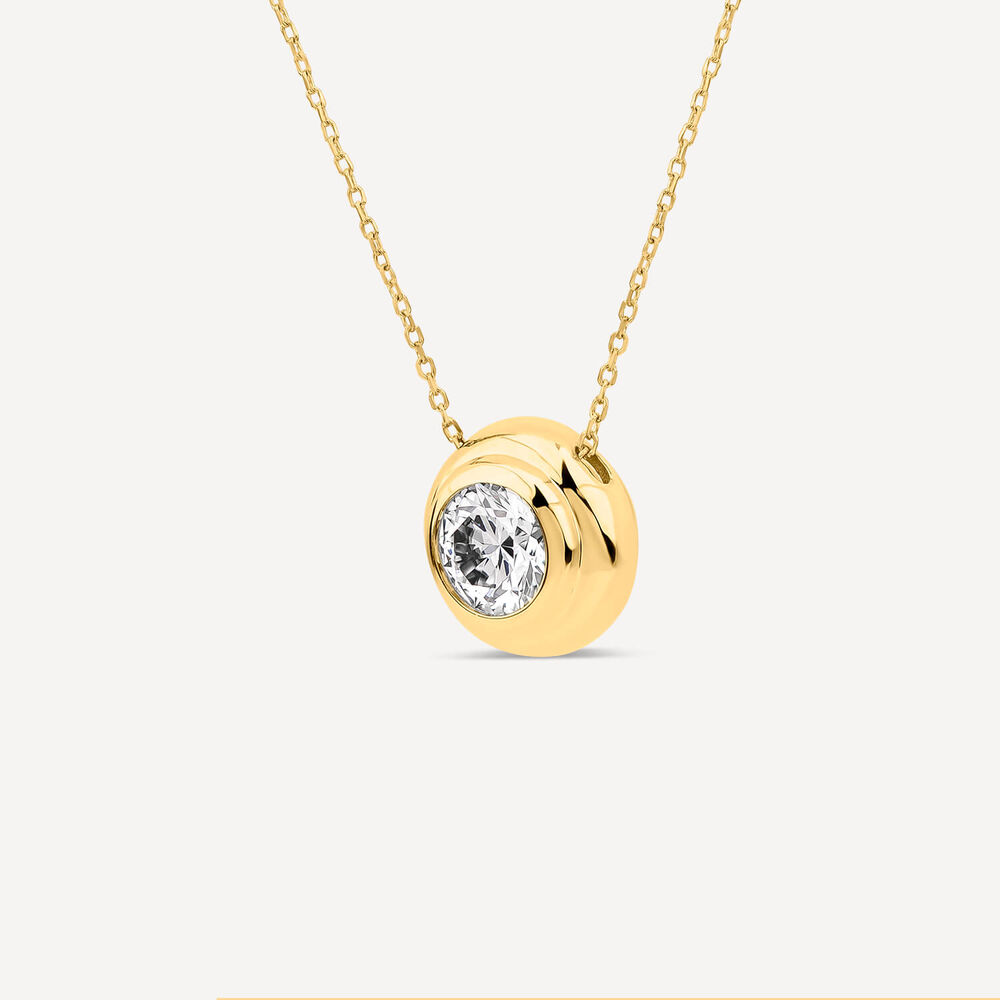 Born Orbit 9ct Yellow Gold Lab Grown 1.00ct Round Diamond Pendant image number 1