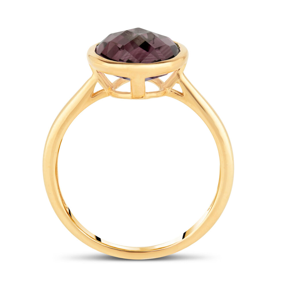 Ladies' 9ct Yellow Gold Oval Smokey Quartz Ring image number 2