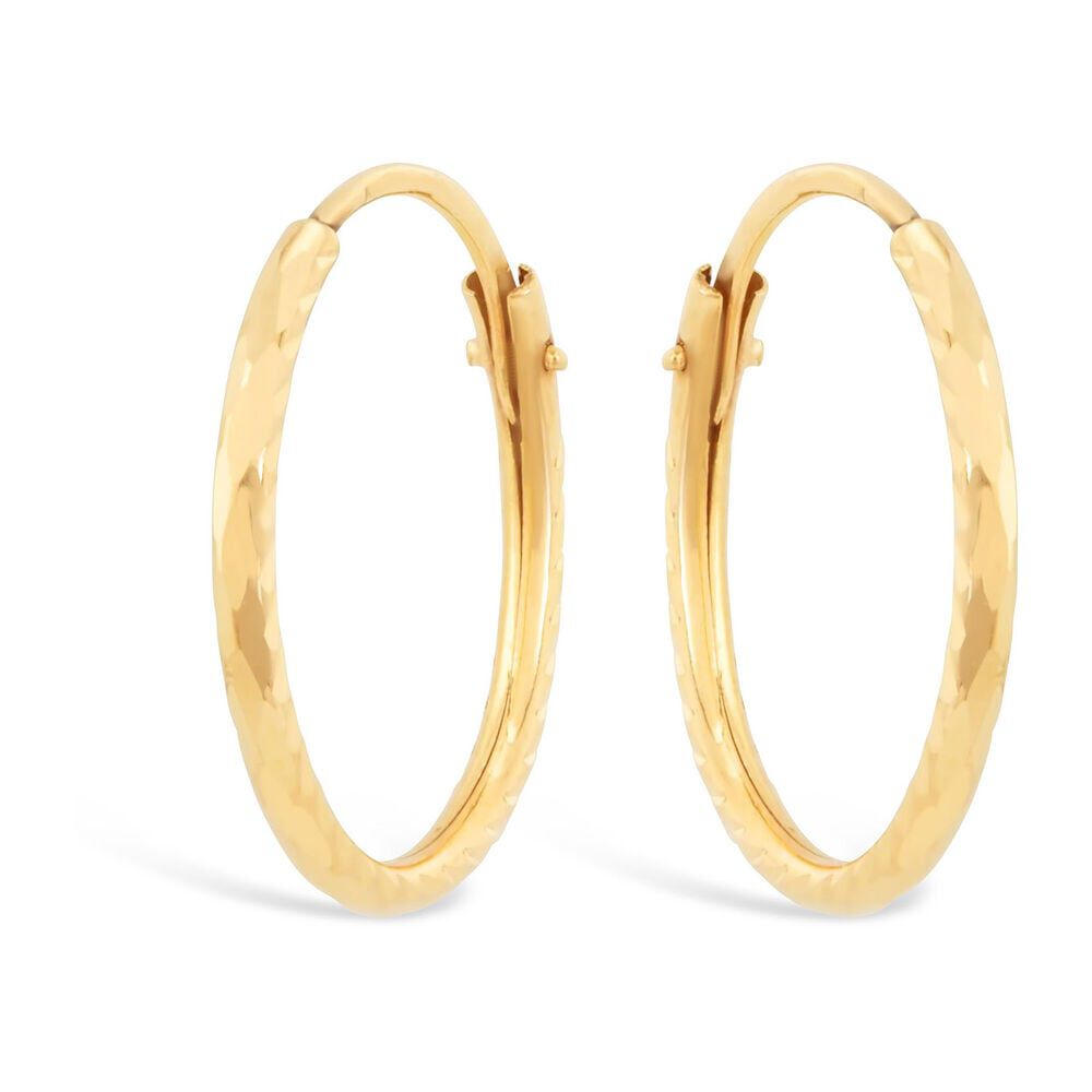 Ladies 9ct Gold Small 12mm hoop Earrings