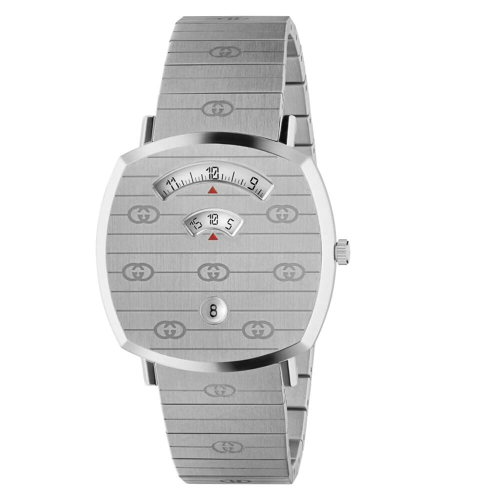 Gucci Grip GG 38mm Silver Dial Steel Bracelet Watch