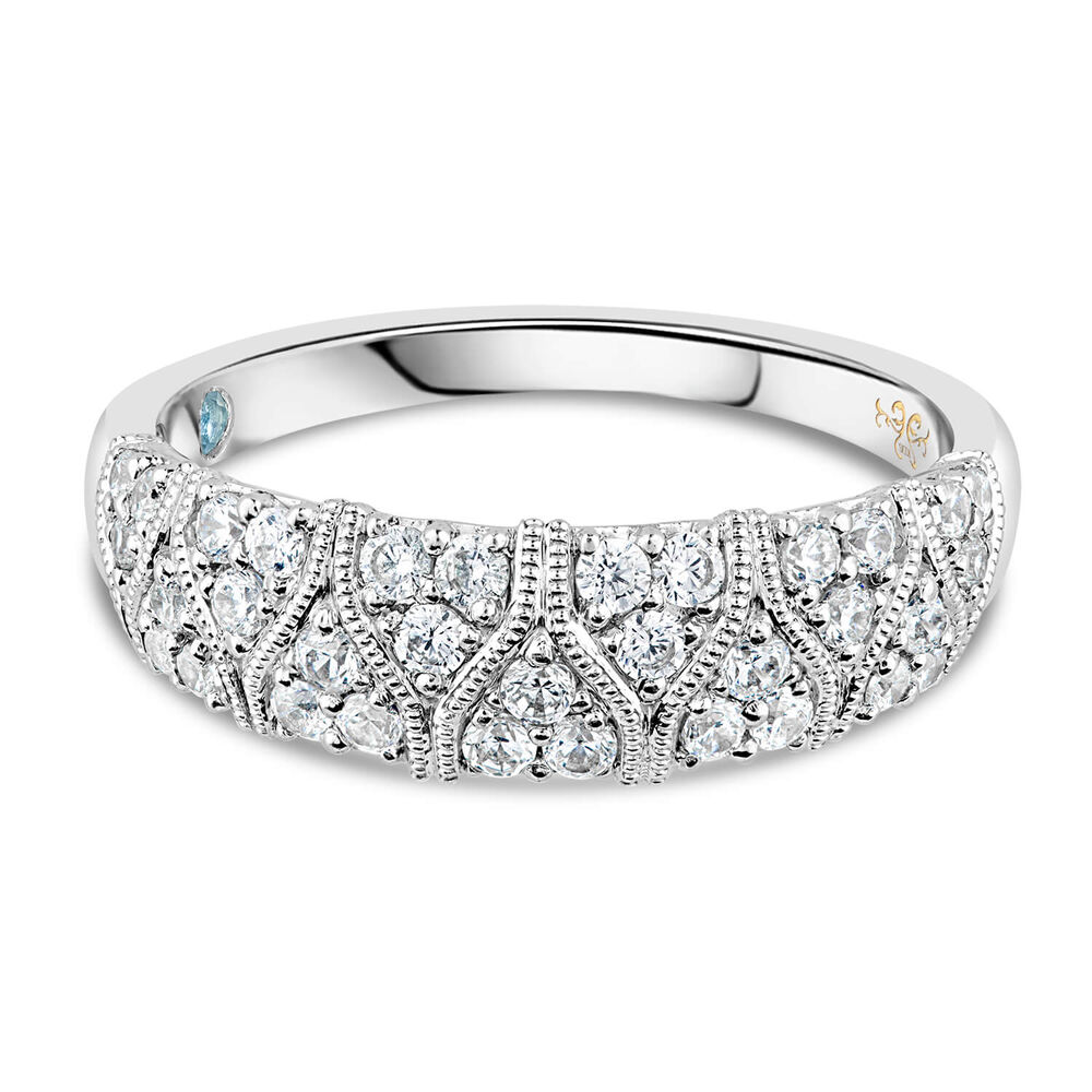 Kathy De Stafford 18ct White Gold 0.50 Carat Diamond Antique Pave Ring image number 4