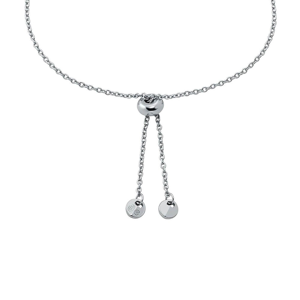 Michael Kors Love Cubic Zirconia Heart Pendant Rhodium Plated Bracelet image number 1