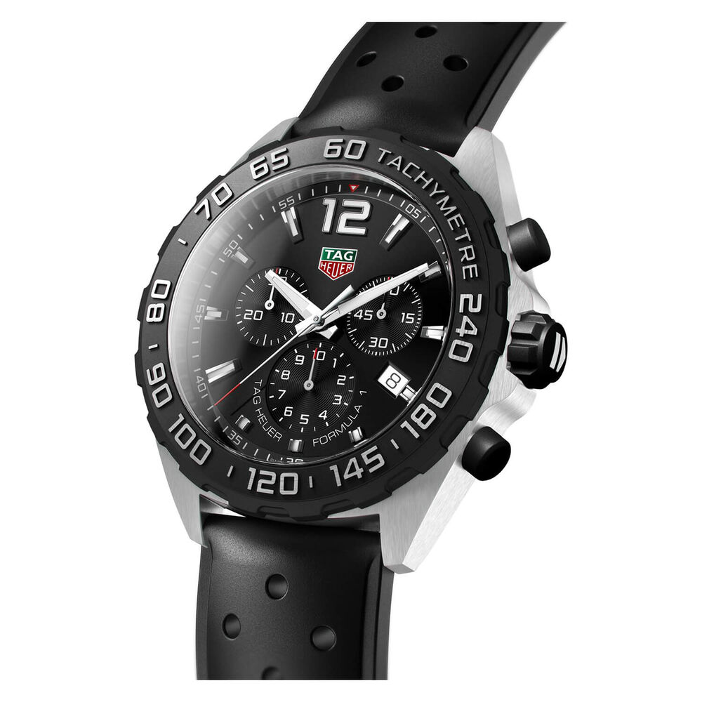 TAG Heuer Formula 1 Men's Chronograph Black Strap Watch image number 2