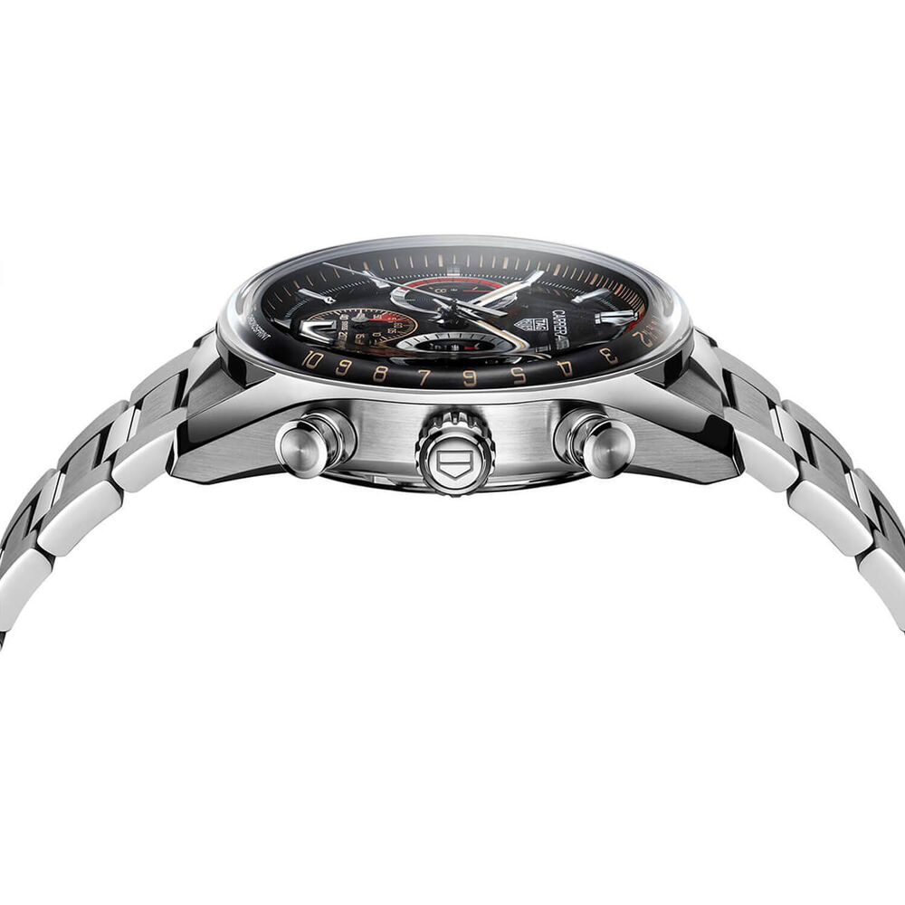 TAG Heuer Carrera Chronosprint X Porsche Rallye 42mm Black Dial Steel Bracelet Watch image number 2