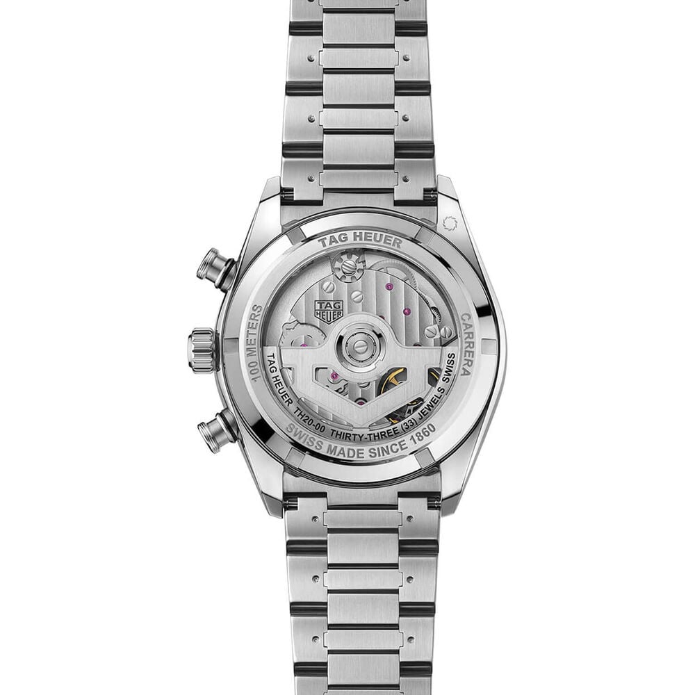 TAG Heuer Carrera Chronograph Sport 42mm Black Dial Steel Bracelet Watch