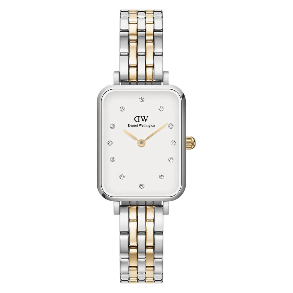 Daniel Wellington Quadro Lumine 20x26mm Eggshell White Dial Two-Tone Steel Bracelet Watch image number 0