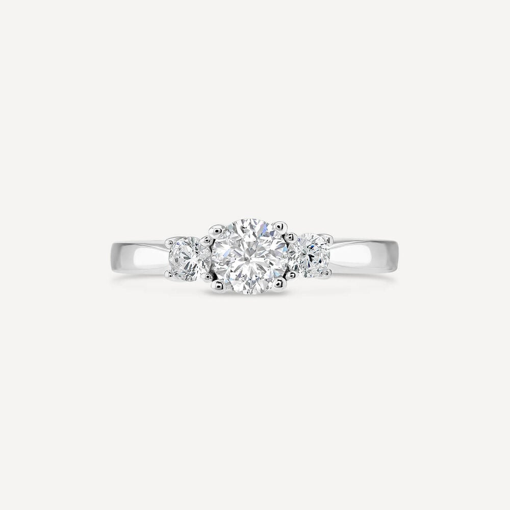 Sterling Silver Cubic Zirconia Three Stone Promise Ring