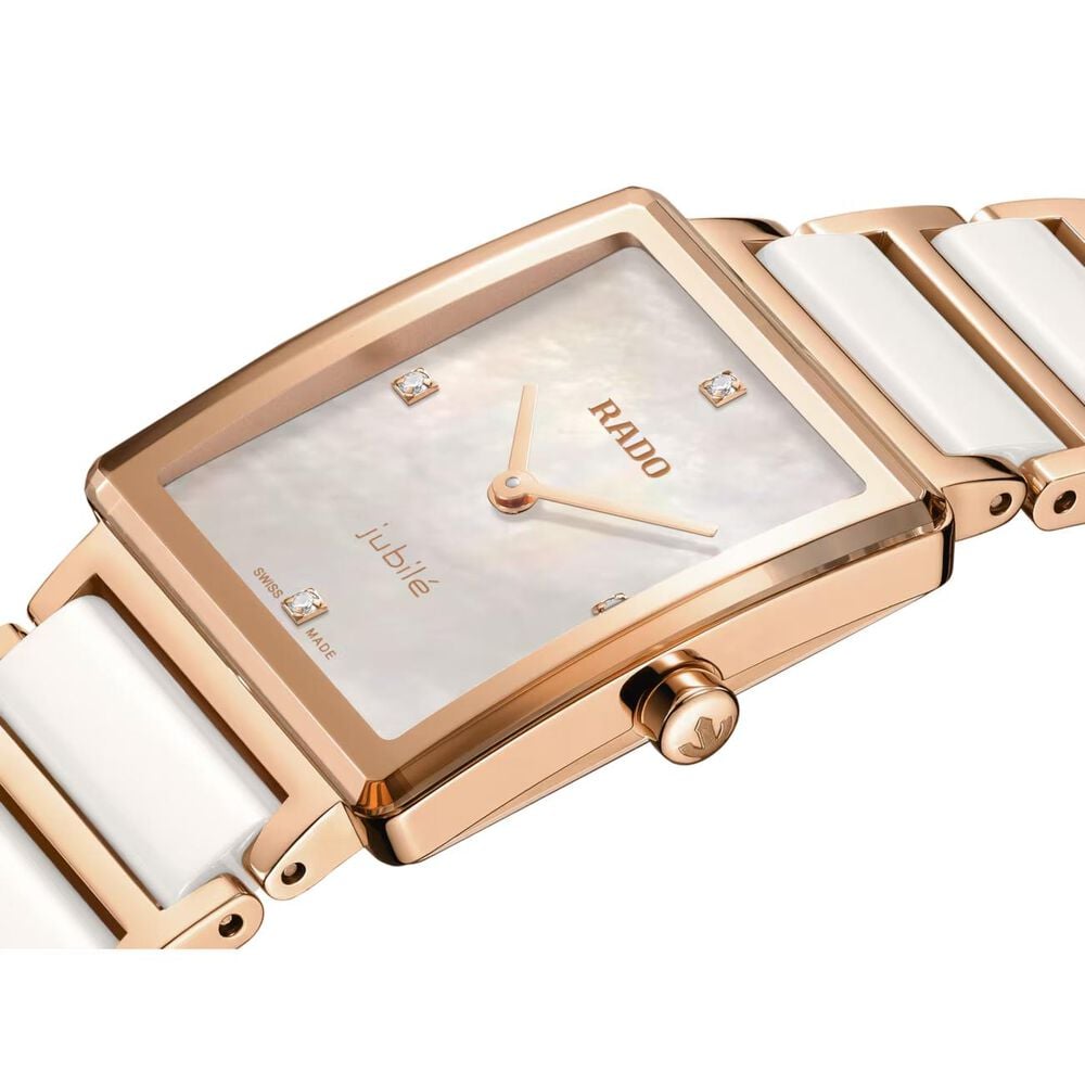 Rado Integral 23mm White Mother of Pearl Dial Two Tone Steel & Ceramic Bracelet Watch