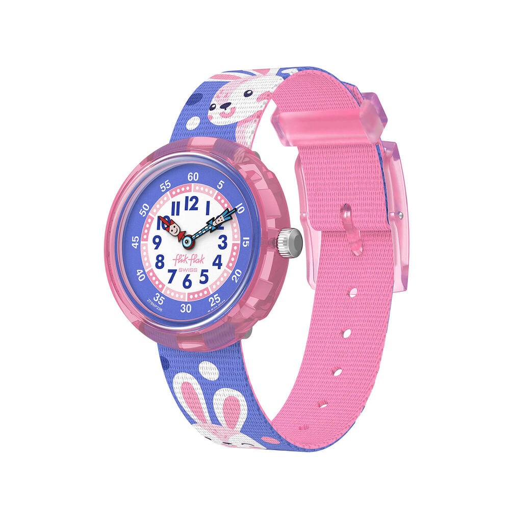 FLIK FLAK Peek-A-Bunny 31.85mm Purple Dial Quartz Kids Watch image number 0