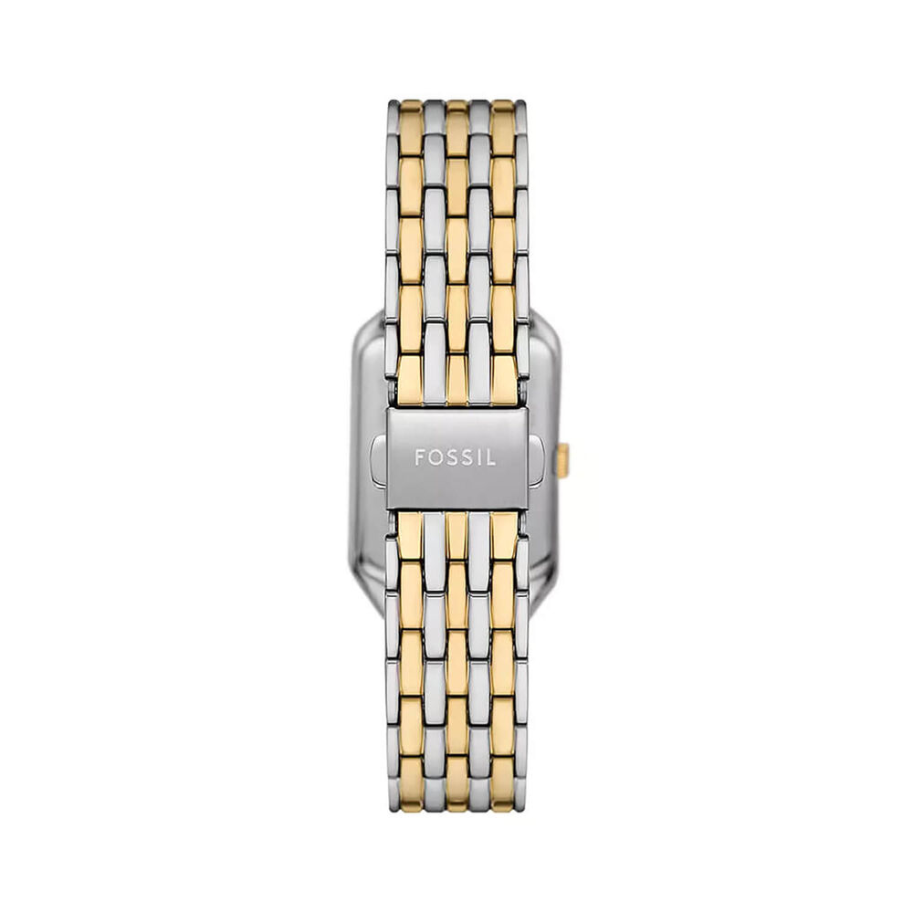 Fossil Raquel 23mm Rectangular Silver Dial Two-Tone Case & Bracelet Watch image number 2