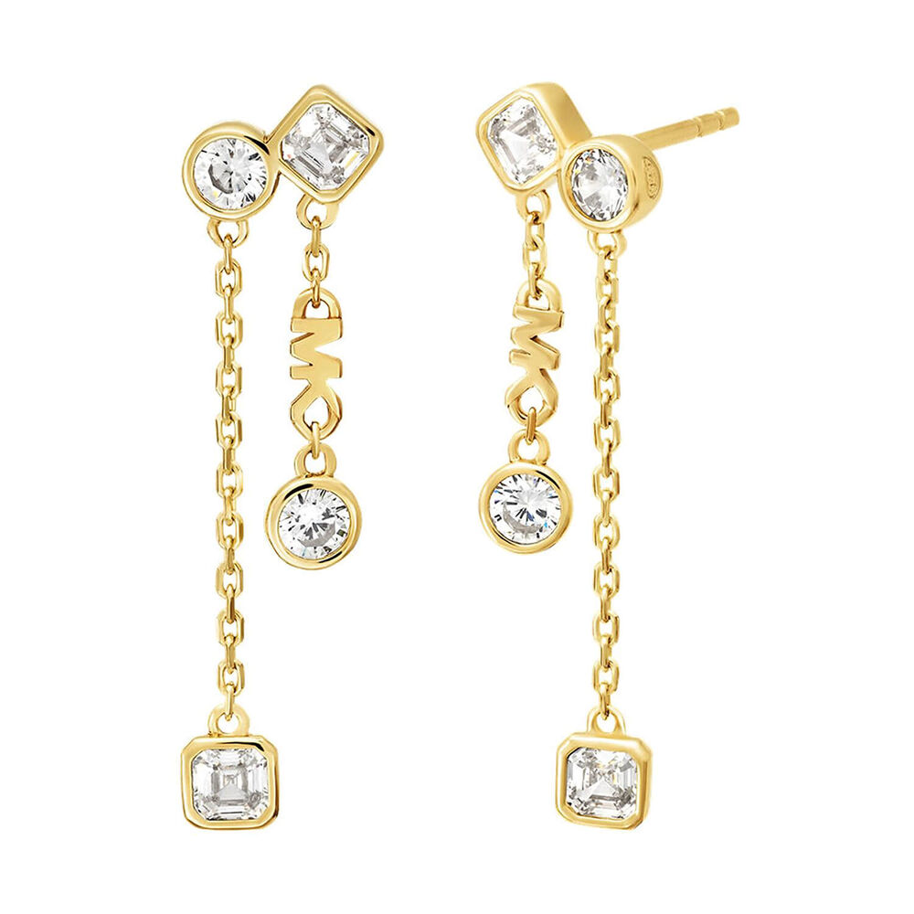 Michael Kors Brilliance 14k Gold Plated Sterling Silver Drop Earrings