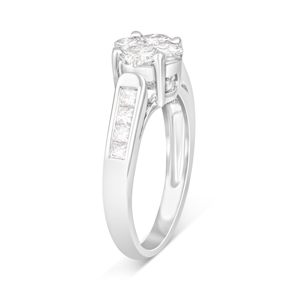 18ct White Gold Quad Engagement Ring image number 3