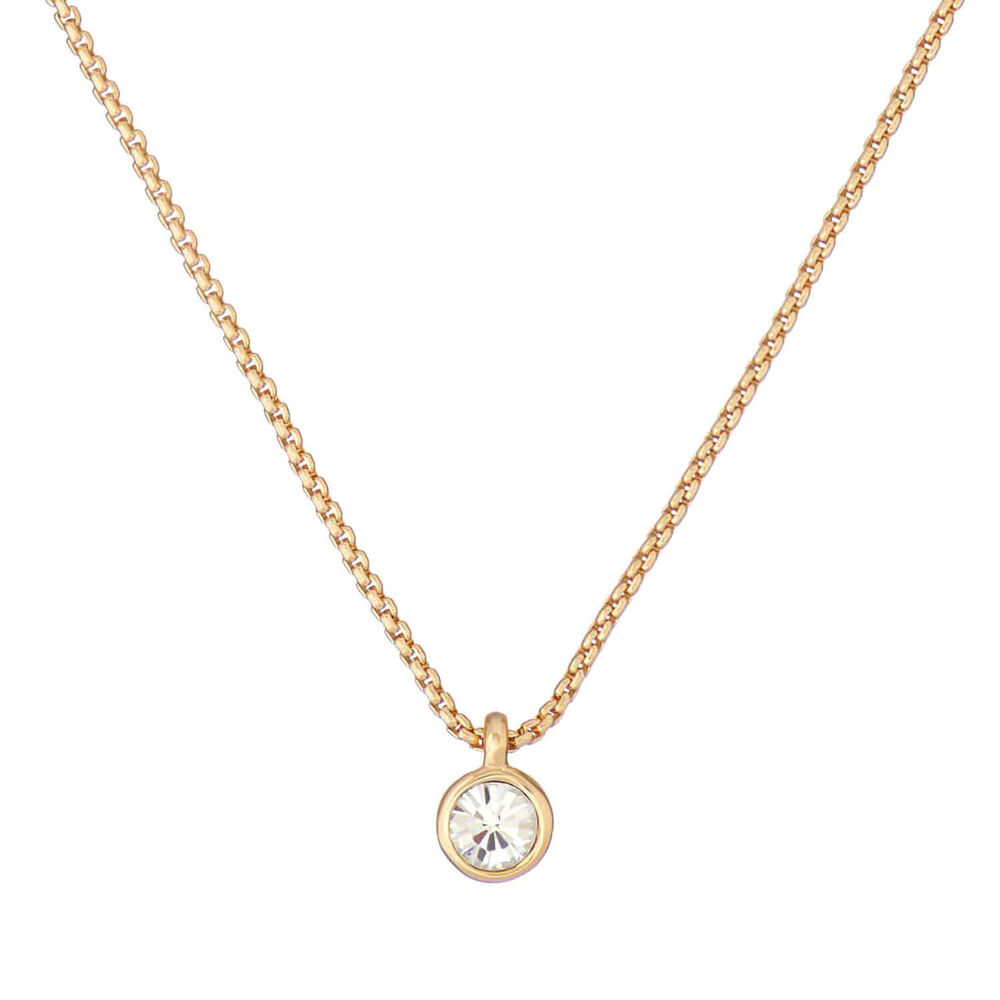 Ted Baker Sininaa Yellow Gold Plated Crystal Round Pendant Necklace image number 1