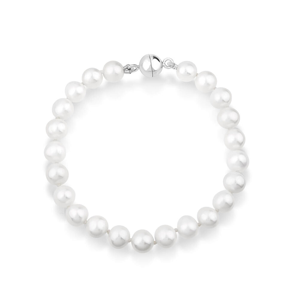 Sterling Silver Pearl Bracelet (Magnetic Clasp) image number 0