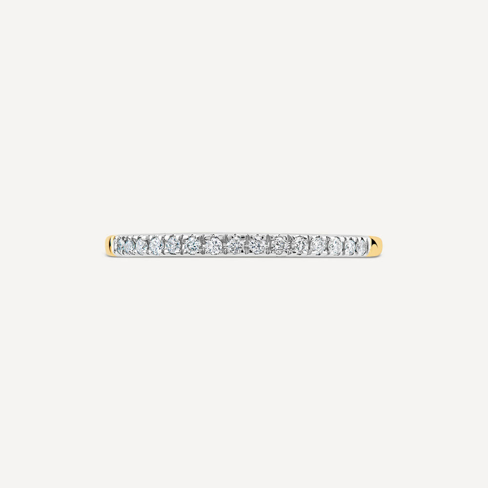9ct Yellow Gold 0.07ct Diamond Claw Set Eternity Ring image number 1