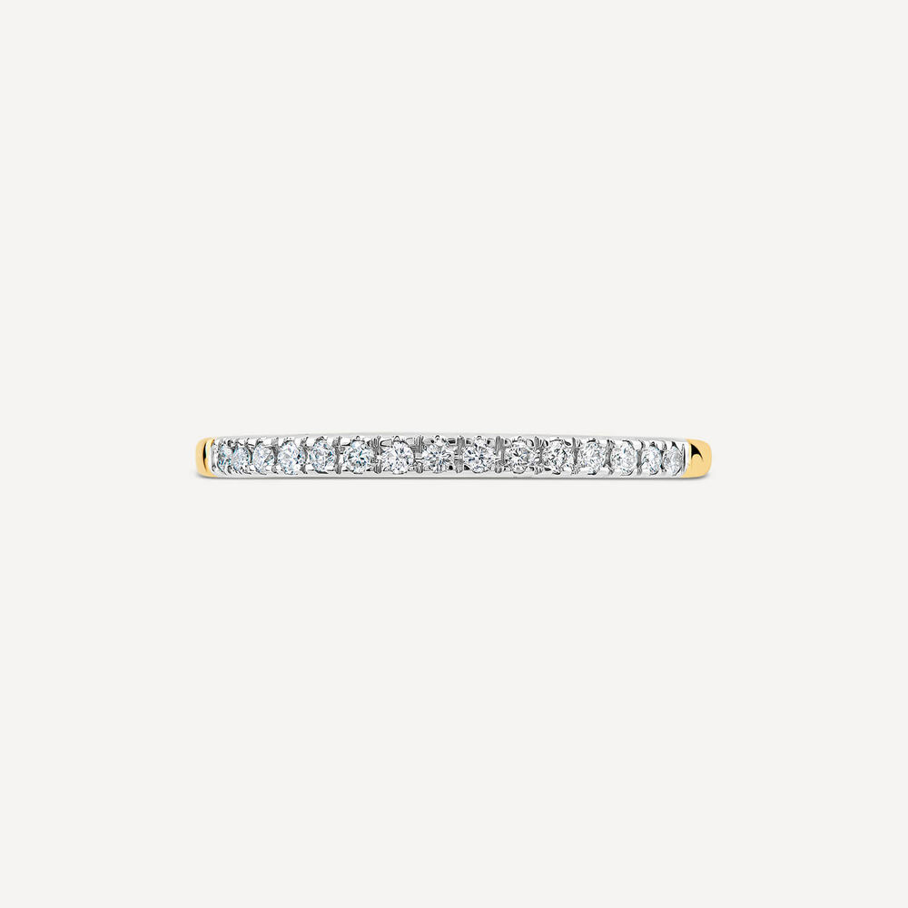 9ct Yellow Gold 0.07ct Diamond Claw Set Eternity Ring