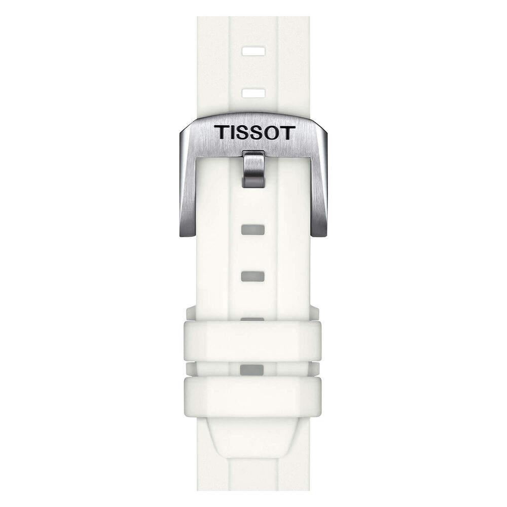 Tissot Seastar 1000 35.5mm Quartz White Dial Steel Case Steel & White Rubber Bracelet Set Watch image number 4