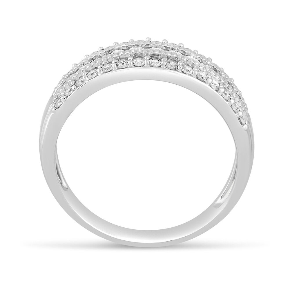18ct White Gold 0.50ct Diamond Three Row 5mm Wedding Ring image number 2