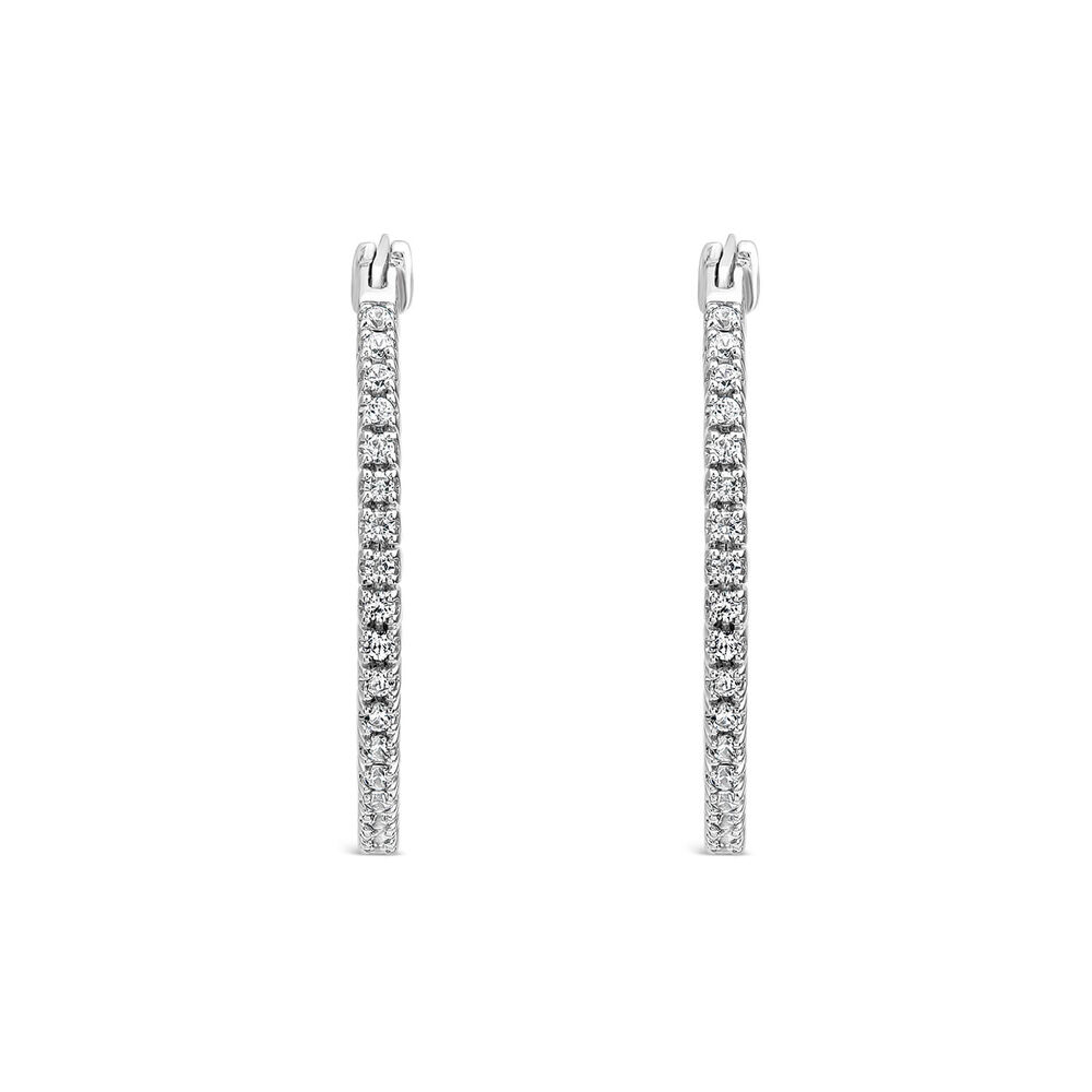 9ct White Gold 0.25ct Diamond Hoop Earrings