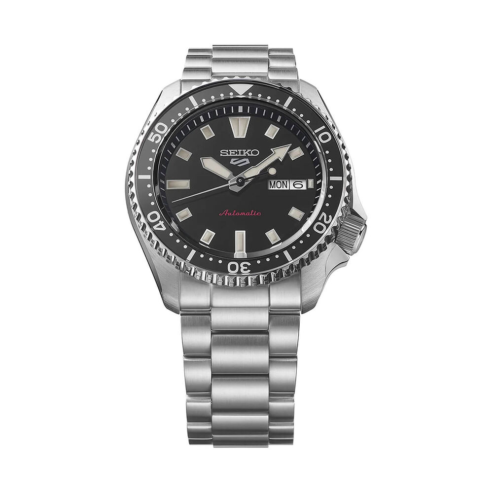 Seiko 5 Sports SKX 42.5mm Black Dial Stainless Steel Bracelet Watch