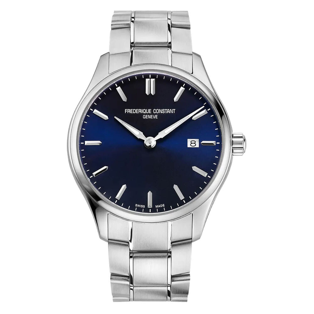 Frederique Constant Classics Index Quartz 40mm Blue Dial Bracelet Watch image number 0
