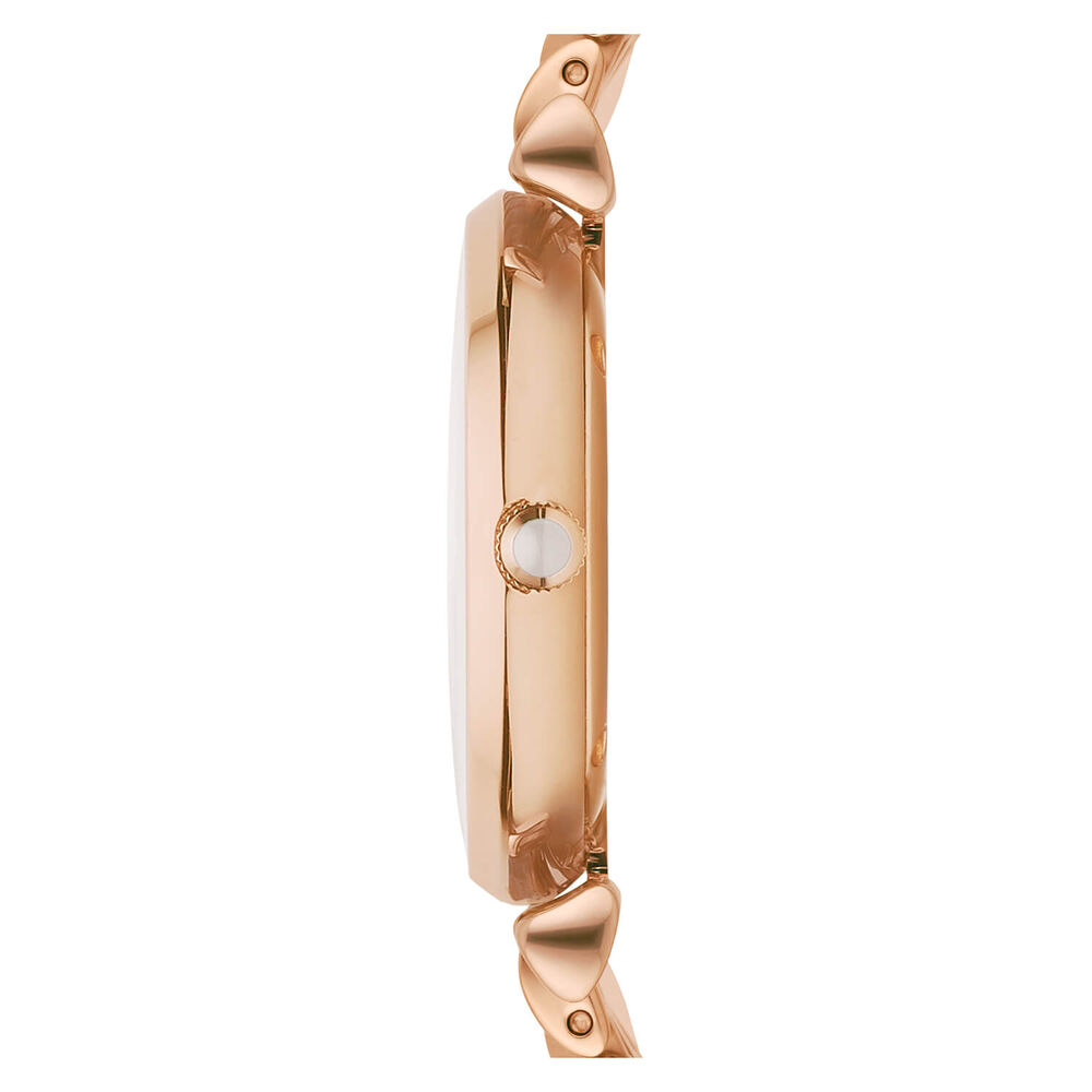 Emporio Armani ladies' cubic zirconia rose gold-tone bracelet watch image number 1