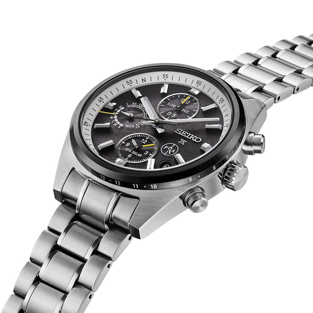 Seiko Prospex GPS Solar Chronograph Speedtimer 42mm Black Dial Stainless Steel Bracelet Watch image number 2
