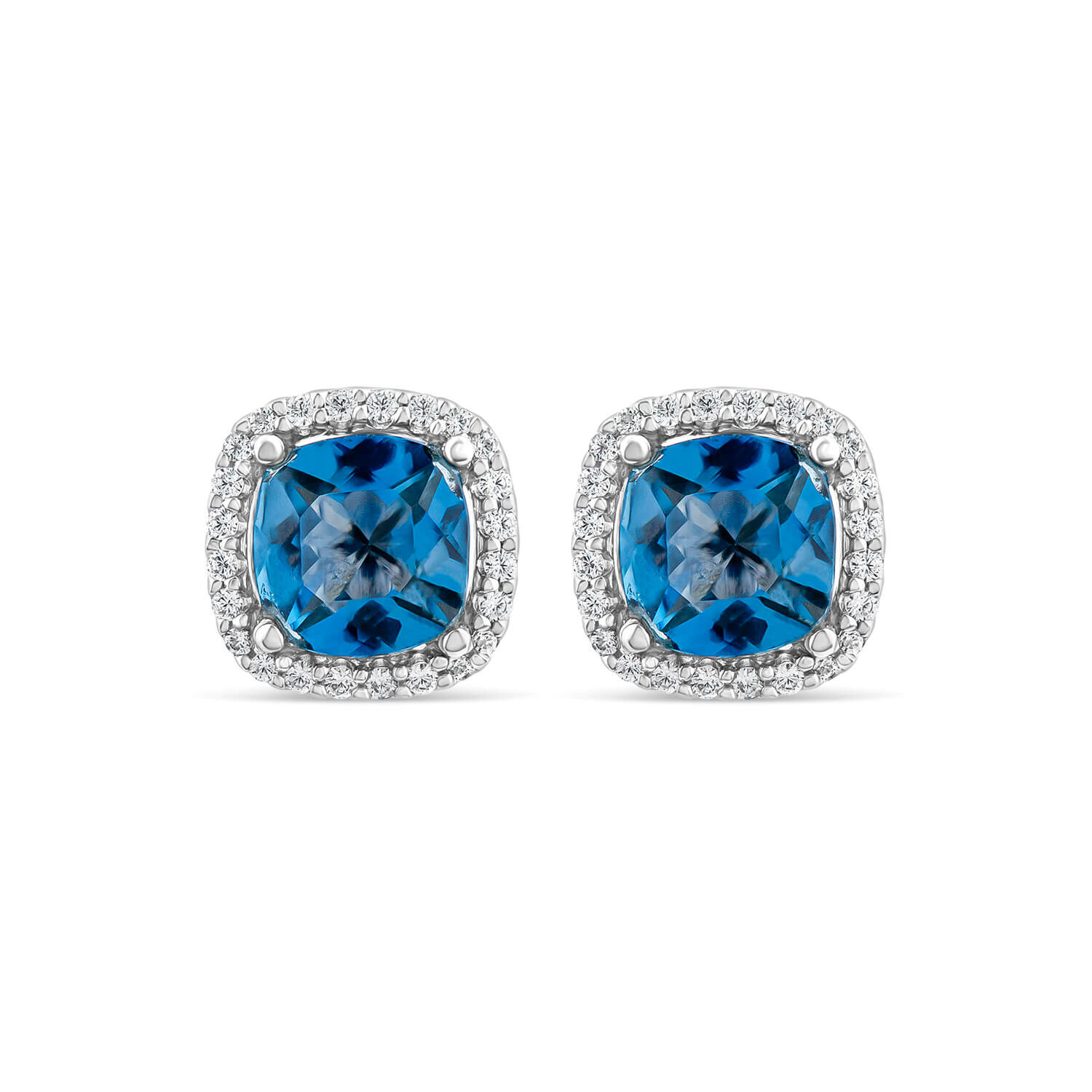 Blue topaz stud earrings white gold shop