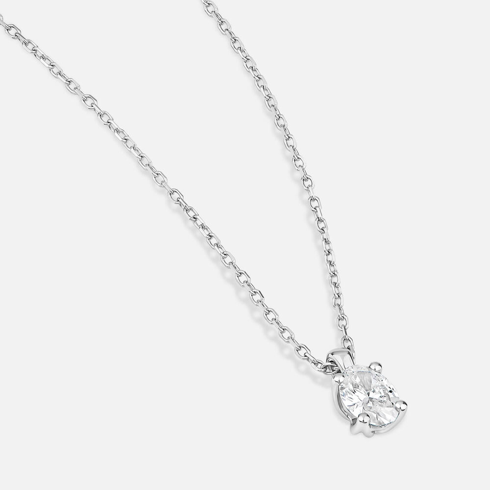 Born 9ct White Gold 0.30ct Lab Grown Oval Diamond Pendant
