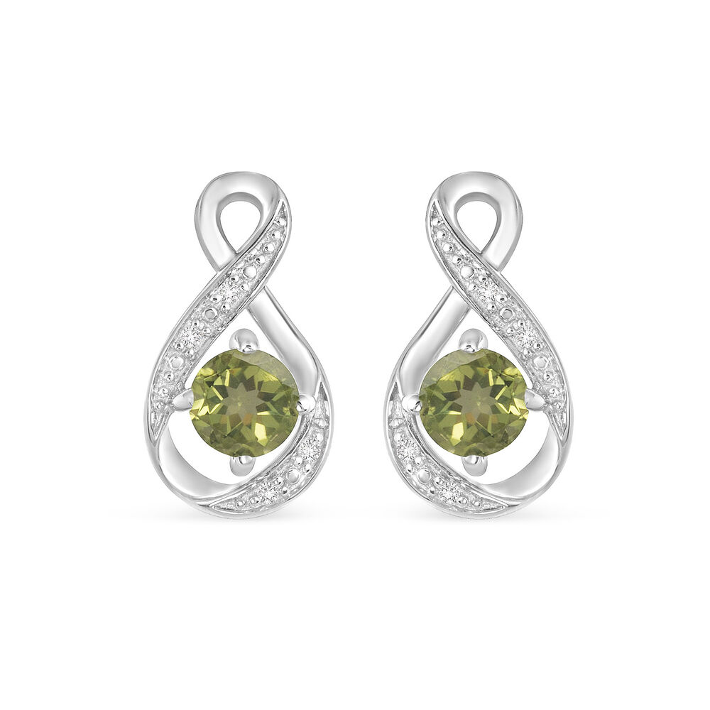 Sterling Silver and Cubic Zirconia August Birthstone Stud Earrings image number 0