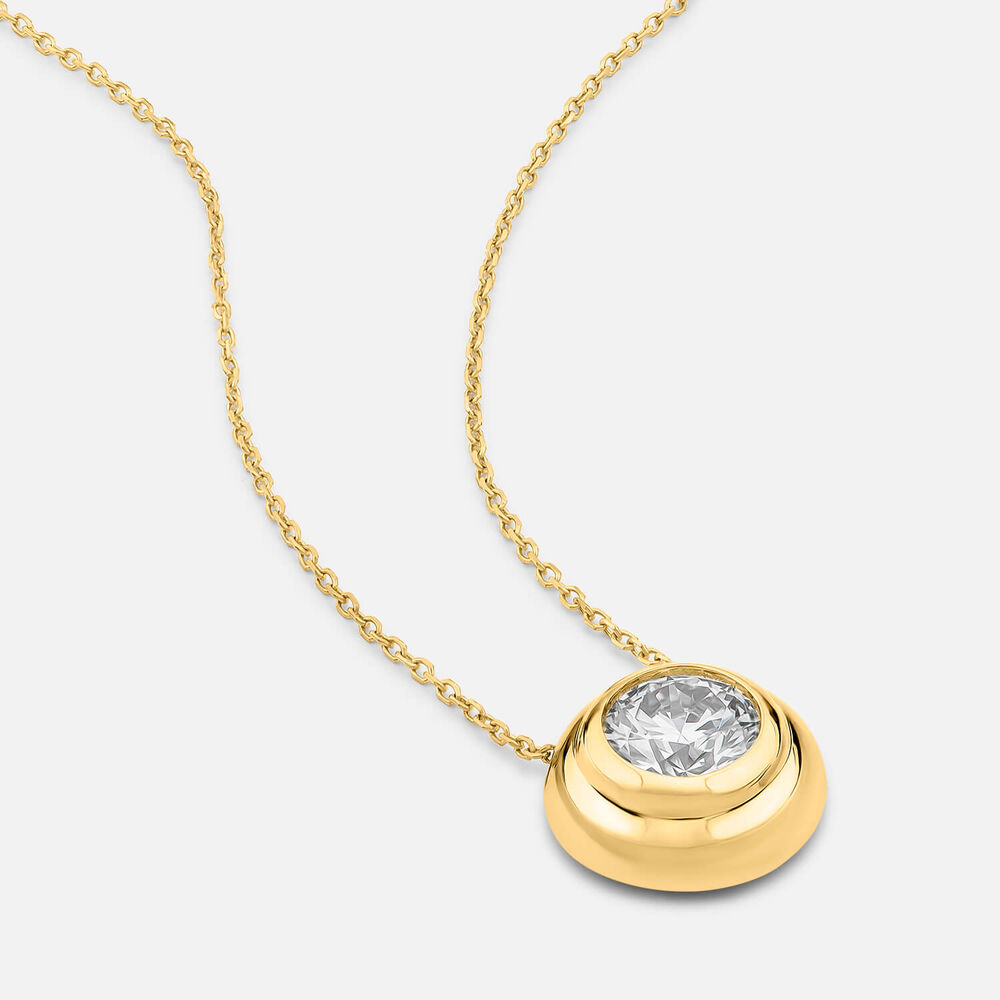 Born Orbit 9ct Yellow Gold Lab Grown 1.00ct Round Diamond Pendant