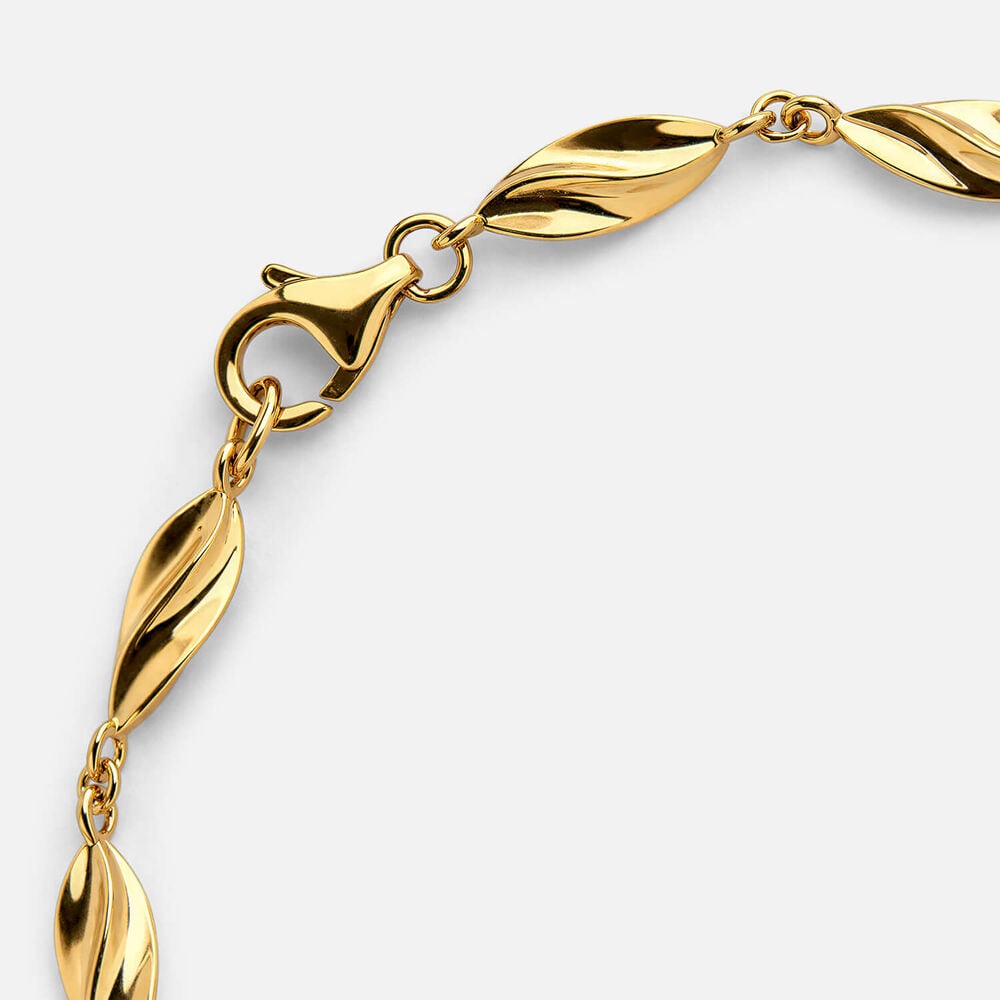 Sterling Silver Two Tone Twist Link Bracelet