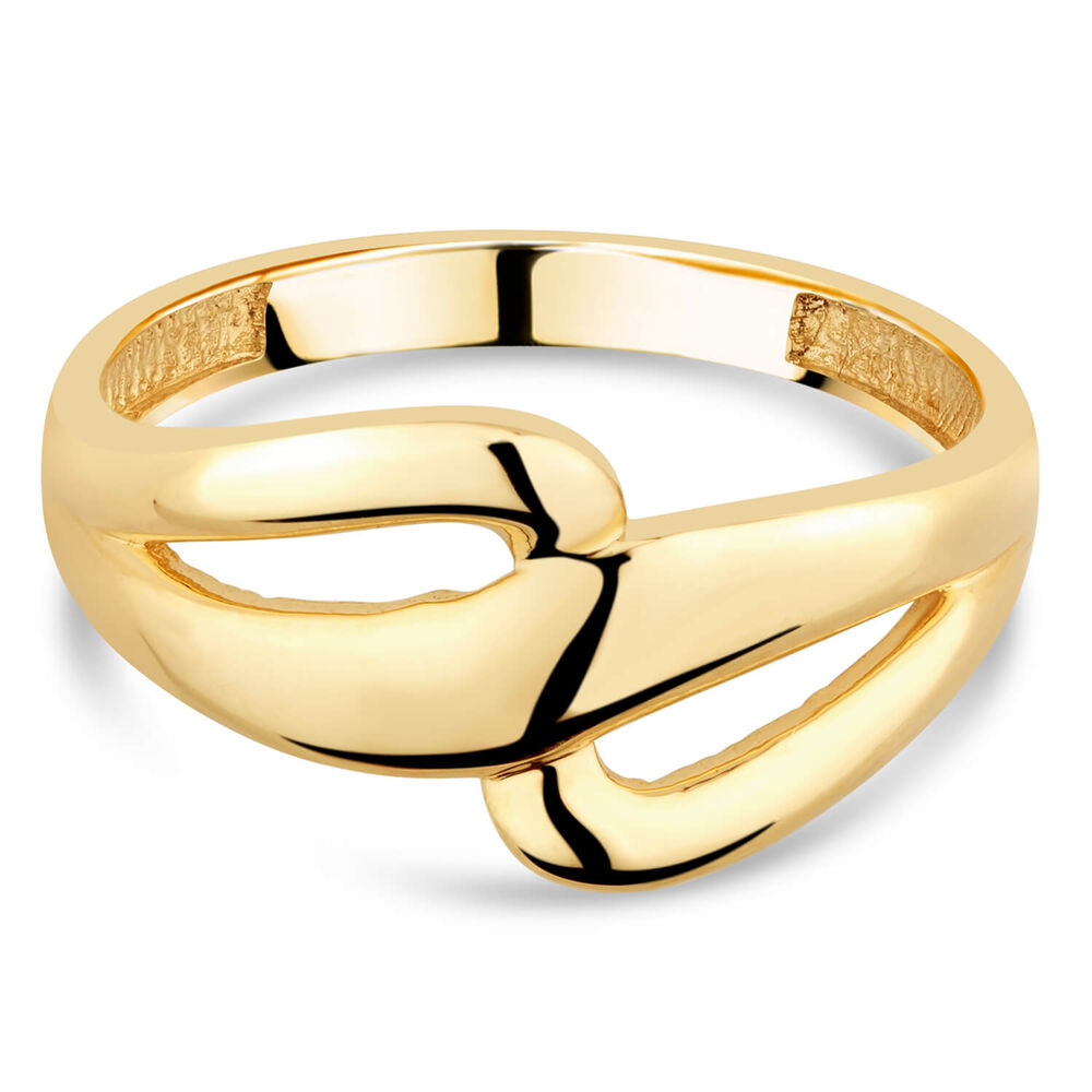 9ct Gold Three Strand Wave Ladies Ring image number 4