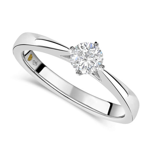 Northern Star 18ct White Gold 0.38ct Diamond Four Claw Solitaire Ring