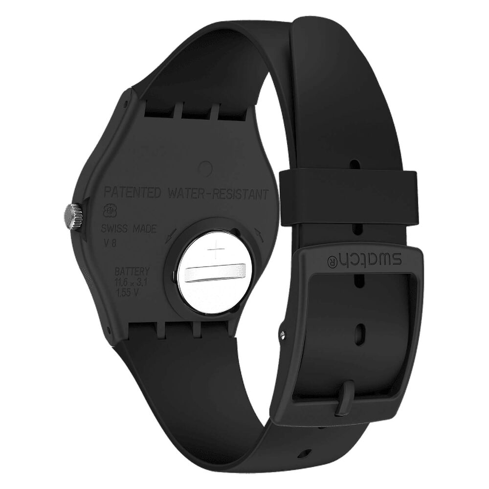 Swatch Once Again 34mm White Dial Black Strap Watch image number 2
