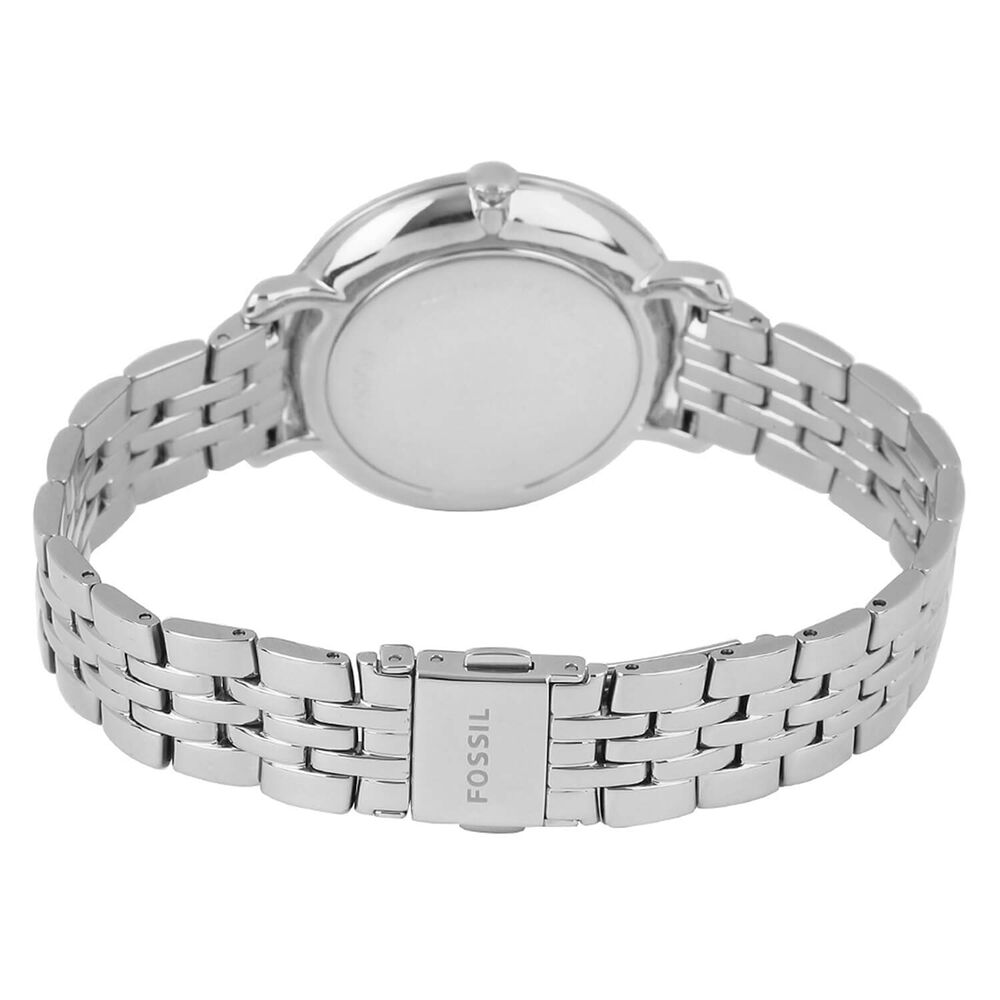 Fossil Jacqueline White Dial Cubic Zirconia Bezel Steel Bracelet Watch image number 2