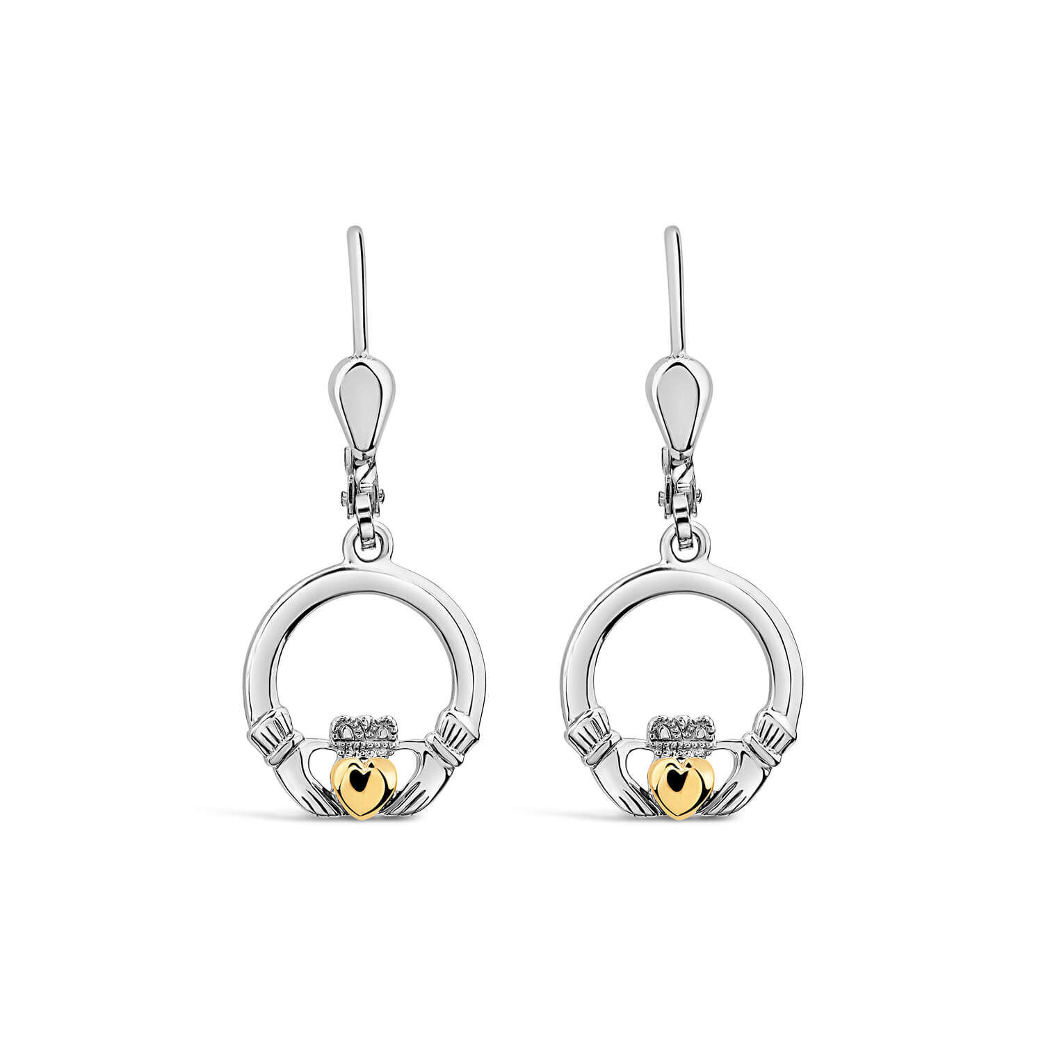 White gold claddagh earrings shop