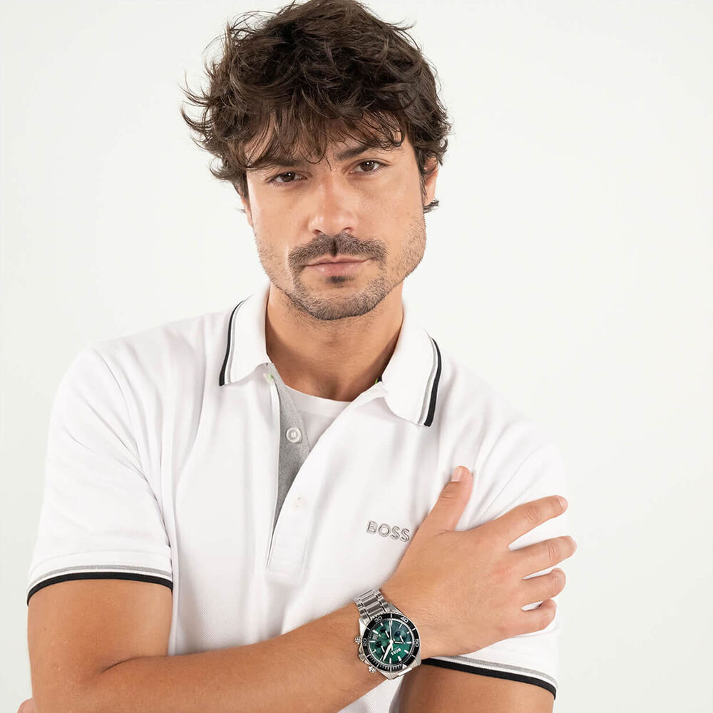 BOSS Hero 2.0 44mm Blue Dial Stainless Steel Bracelet Chronograph Watch image number 4