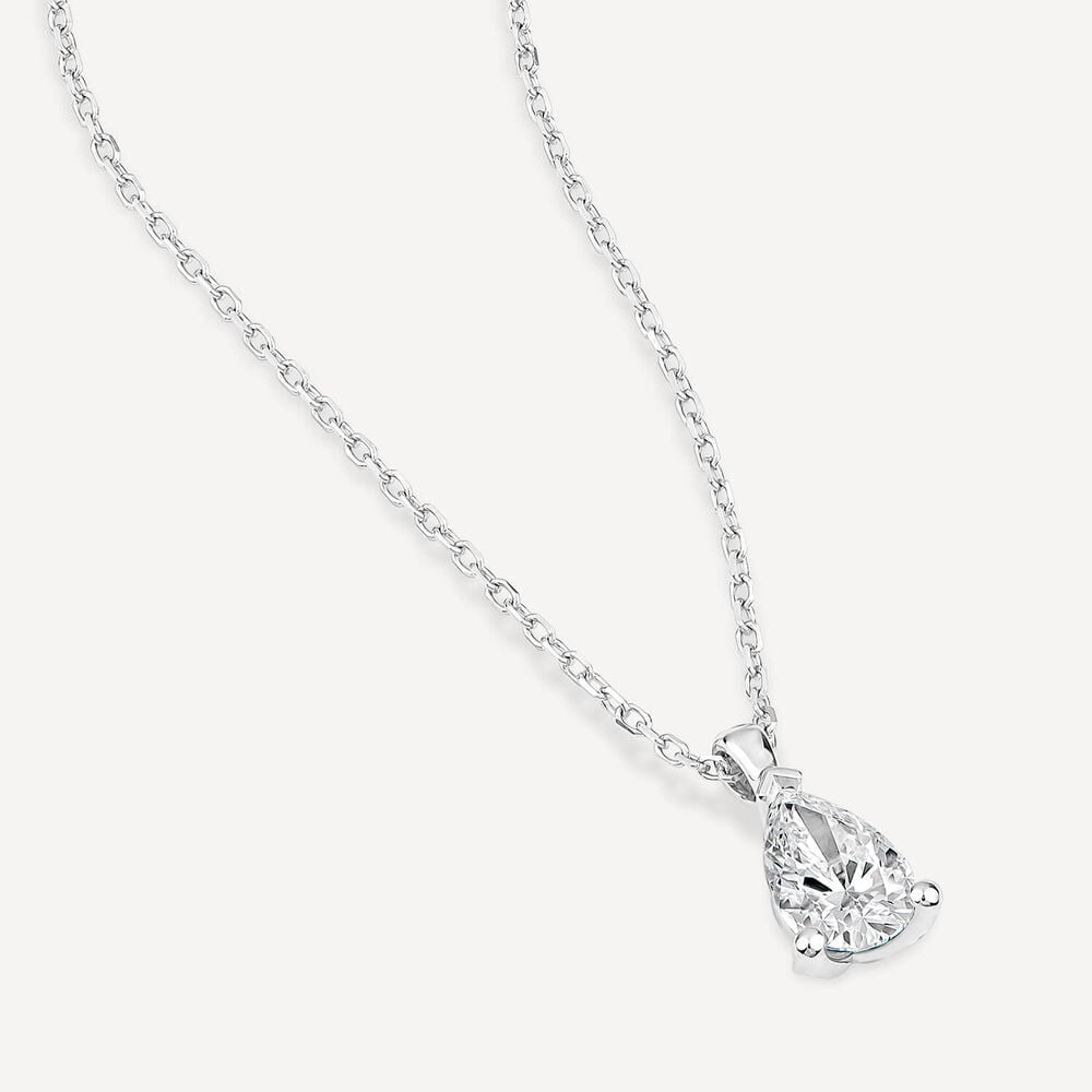 Born 9ct White Gold 0.50ct Lab Grown Pear Diamond Pendant image number 2