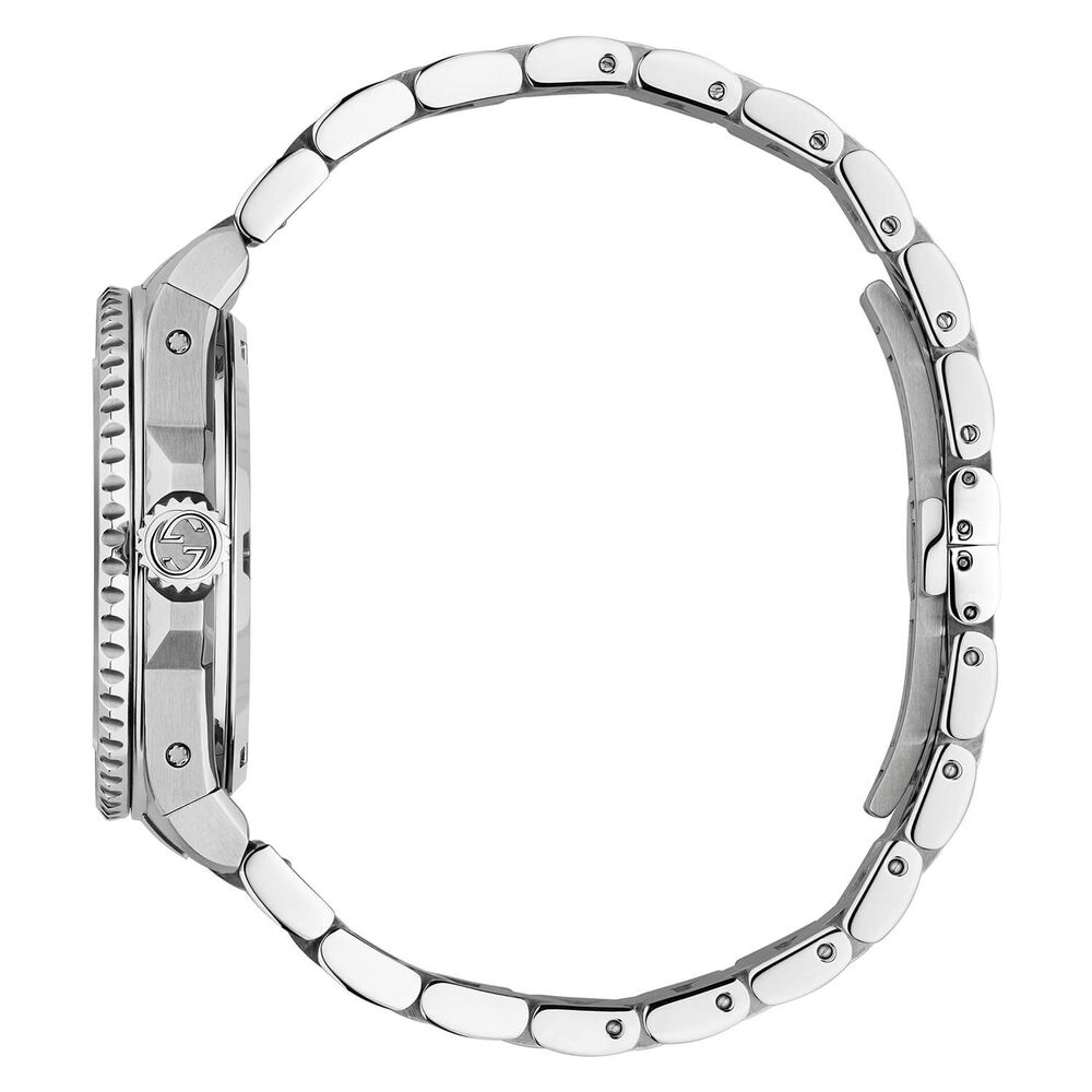 Gucci Dive 40mm Silver Dial Steel Bezel Bracelet Watch