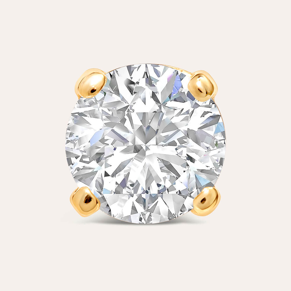 9ct Yellow Gold 4 Claw Cubic Zirconia Single Stud Earring