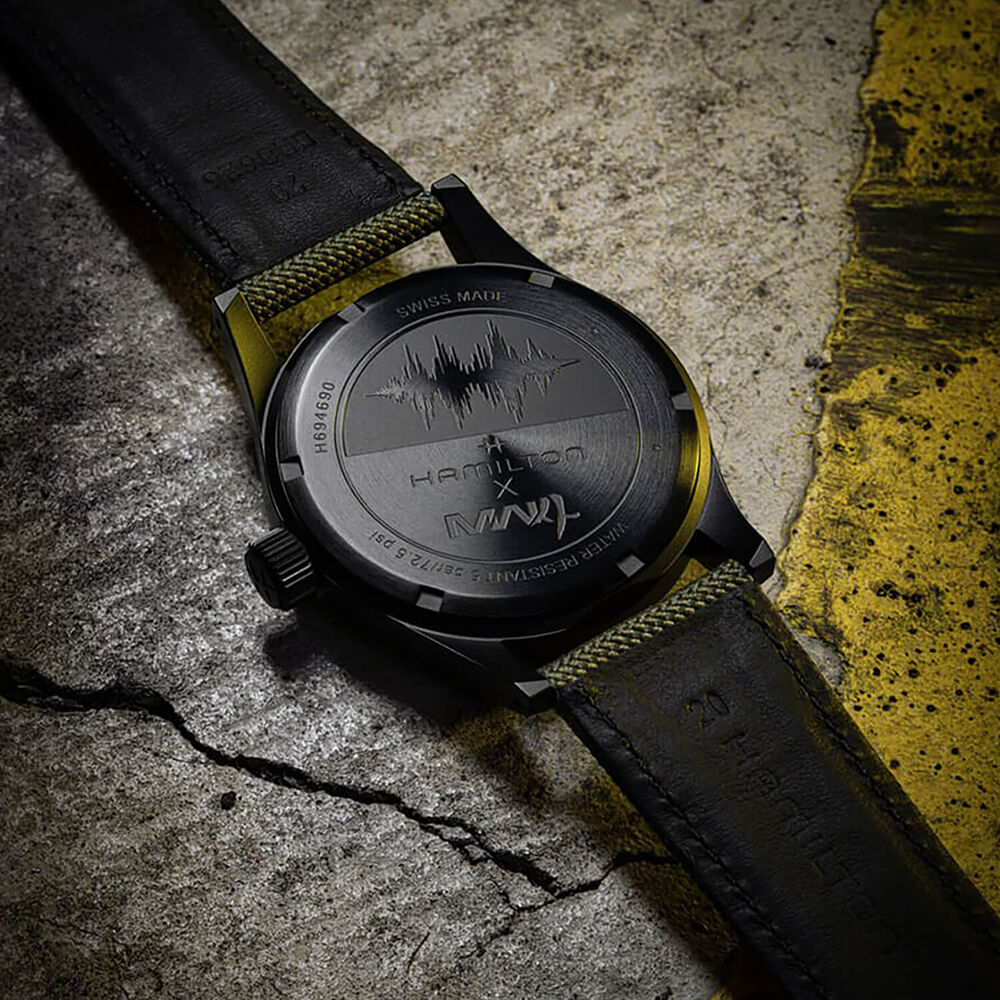 Hamilton x Call of Duty 2026 Khaki Field Mechanical 38mm Black Dial Green Textile Strap